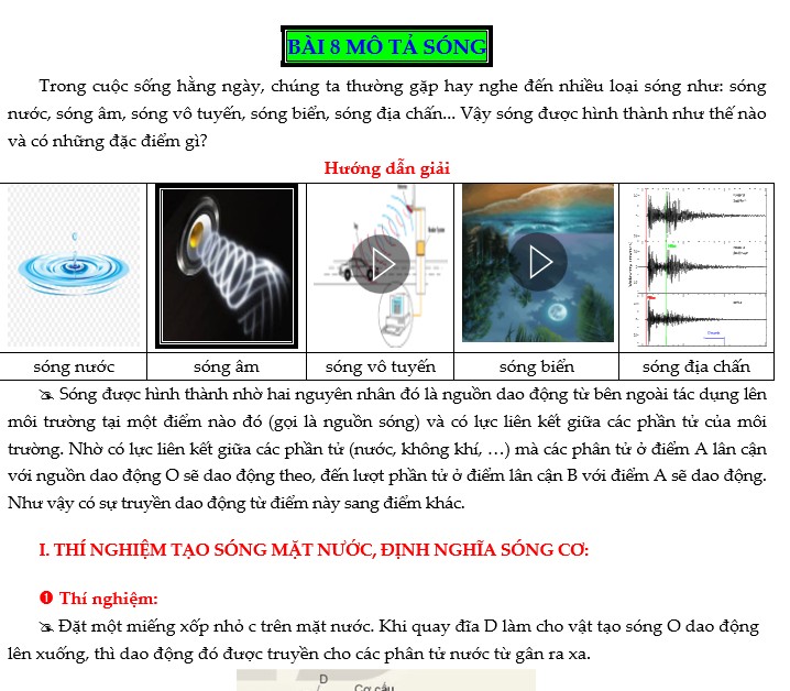 Chuyên đề dạy thêm Vật lí 11 Kết nối tri thức  CHƯƠNG II SÓNG - có lời giải